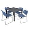 Regency Kee Square Table & Chair Set, Wood, Metal, Polypropylene Top TB4848GYBPBK44BE - alternate 1